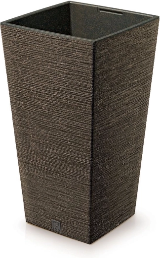 Bloempot Furu Square Eco Wood met inzet 24 cm – koffie