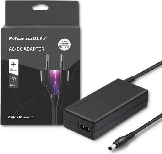 Qoltec-voeding 72W 12V 6A