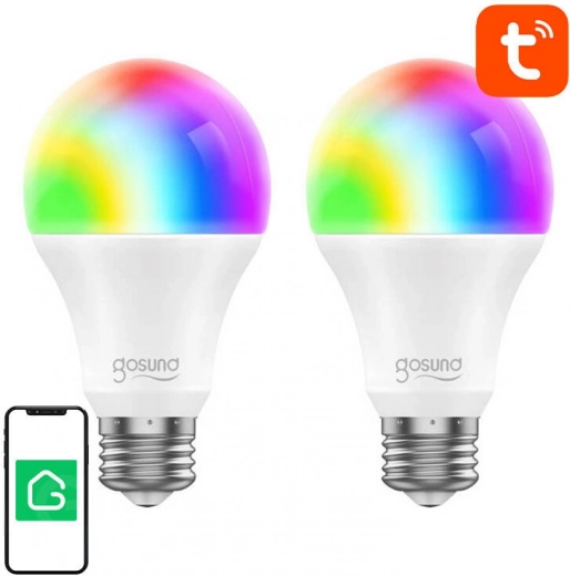 Slimme Wi‑Fi RGB LED‑lamp GOSUND WB4, E27, 2 stuks