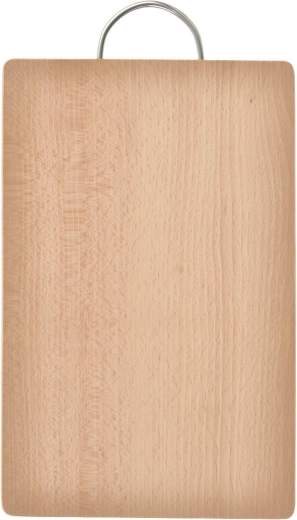 Houten snijplank met metalen handgreep 33 × 21,5 cm
