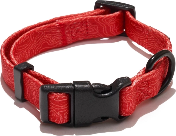 Explorer Dog halsband contourlijnen rood S