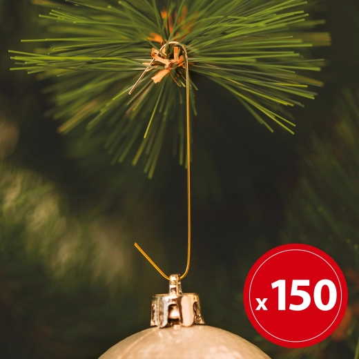 Gouden haakjes voor kerstversieringen – 150 stuks