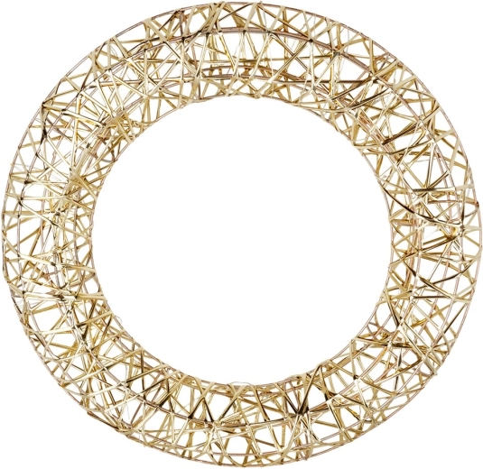 Verlichte kerstkrans 40 cm, 30 LED's, goudkleurig