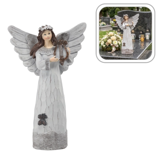 Engelenfiguur met lier 35 cm