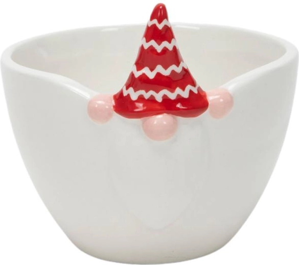 Schaaltje met kabouter 7 × 10 cm, wit