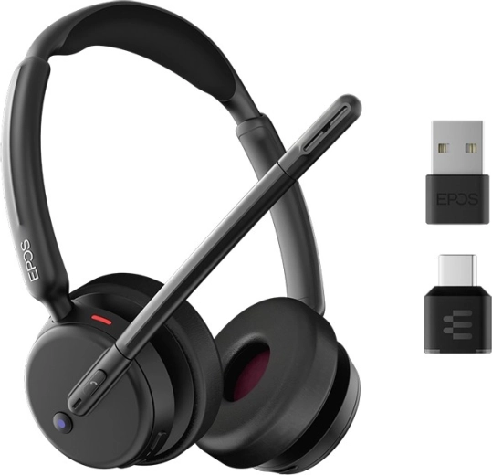 Draadloze headset EPOS IMPACT 500 pro voor Microsoft Teams en UC met ANC (USB‑C + USB‑A)