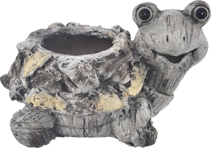 Keramische bloempot schildpad met steenlook decor 32 × 25 × 21 cm