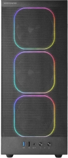 pc-behuizing MARS Gaming MC-NEBULA zwart met 4× ARGB ventilatoren