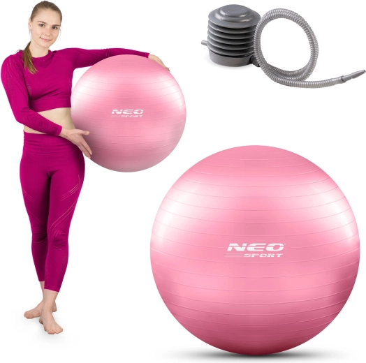 Fitnessbal 55 cm roze met pomp NEO SPORT