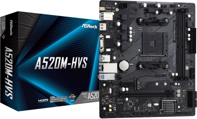 Moederbord ASRock A520M-HVS (AM4, mATX)