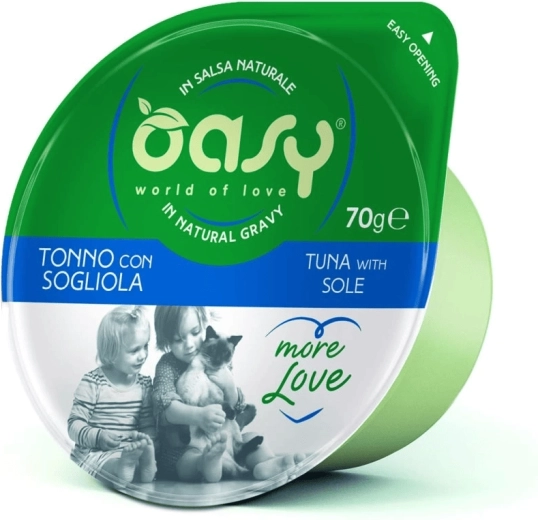 Oasy More Love blikvoer voor katten tonijn met schol 70 g