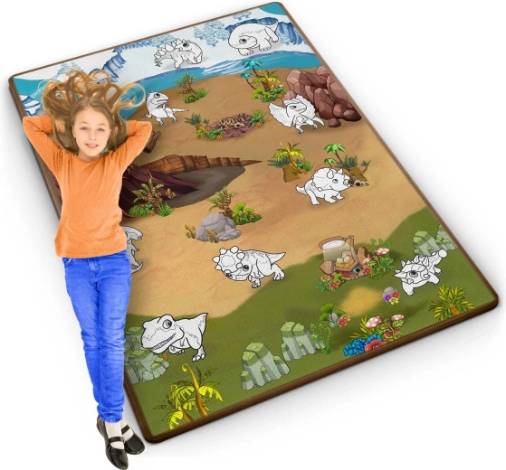 Rolbare foam kleurplaat-onderlegger RICOKIDS 120 × 92 cm met stiften