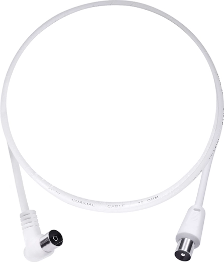 Solight coaxiale antennekabel 3C2V met gecombineerde connectoren, 2 m, wit