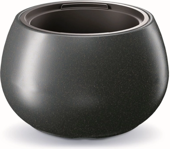 Bloempot Heos Eco Wood met inzet, antraciet, diameter 43,6 cm