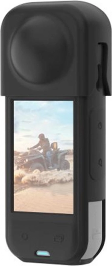 Siliconen beschermhoes met lenskap voor INSTA360 X5 van Puluz (zwart)