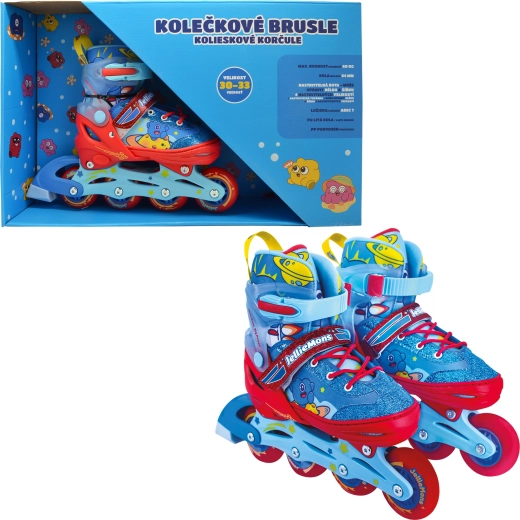 Kinder verstelbare rolschaatsen blauw‑rood 30‑33