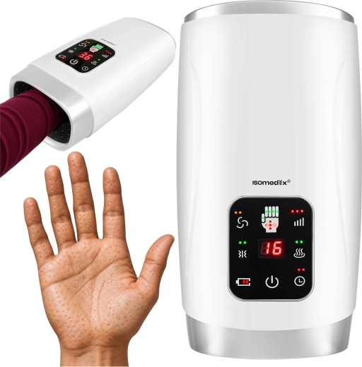 Draadloos handmassageapparaat Isomedix met warmte en vibraties