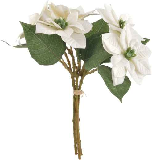 Decoratieve kunstroos UH kerst wit 30 cm