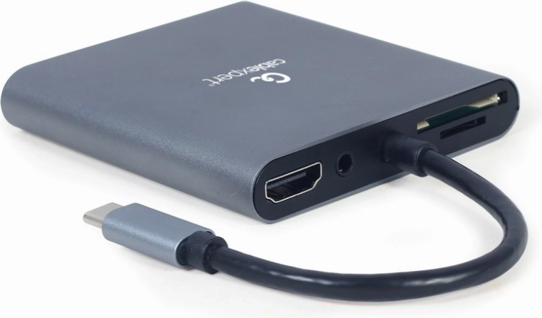 USB‑C hub 6-in-1 met HDMI, VGA, USB 3.0, kaartlezer, audio en Power Delivery