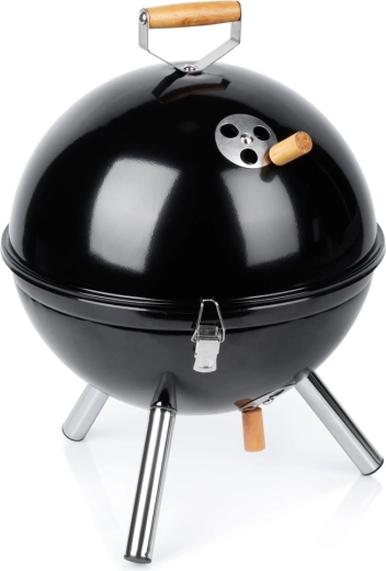 Vilde draagbare ronde houtskoolbarbecue met deksel 31 × 31 × 41 cm