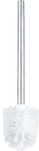 WC-borstel met roestvrijstalen handgreep, wit, diameter 8 cm