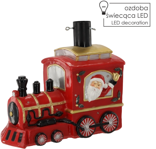 Standaard voor kerstboom in de vorm van een treintje met LED-verlichting 61 × 30,5 × 53 cm - 1 stuk