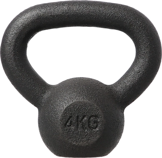 Gietijzeren kettlebell HMS 4 kg, zwart