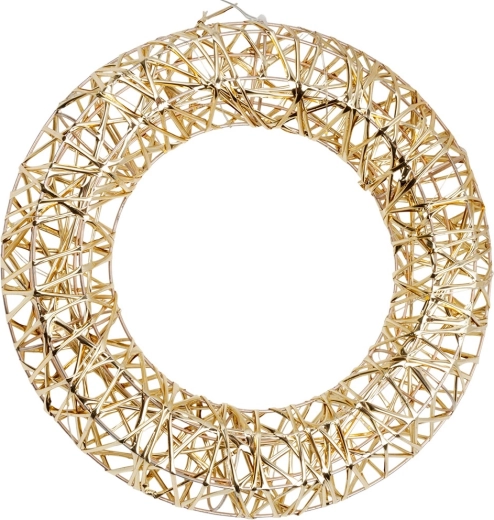 Gouden lichtgevende kerstkrans met 20 LED's, 30 cm