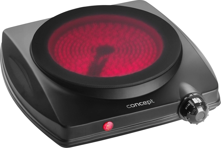 Concept enkelpits elektrische kookplaat VE3065 1250 W zwart