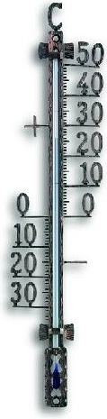 Buitenthermometer van metaal 27 cm – antiek tin