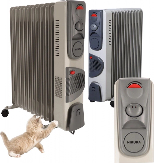 Oliegevulde elektrische radiator NIKURA 11 ribben