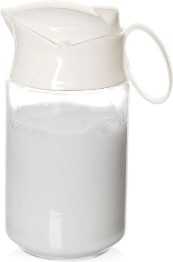 Glazen melkkan 235 ml met deksel