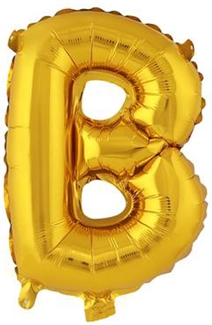 Folieballon letter B 30 cm goud