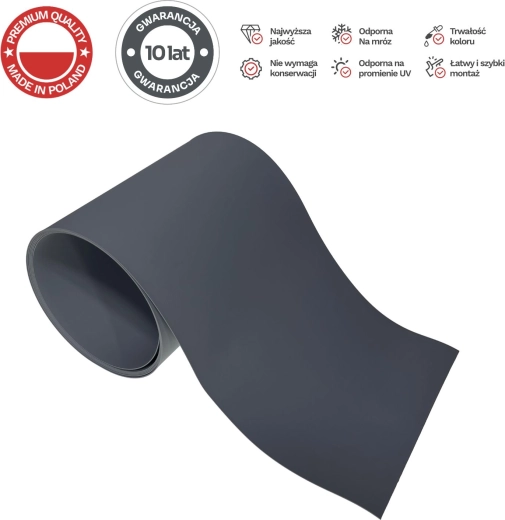 PROTECTO compact basic privacyscherm voor hekwerk, grafiet, 6 stroken 2,55 m, breedte 19 cm + 12 clips