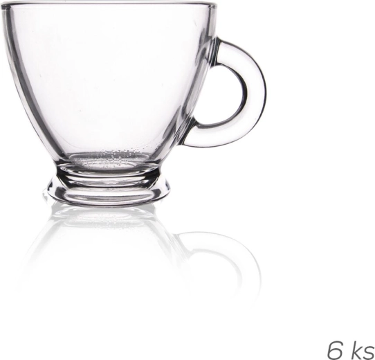 Glazen mok Roma 95 ml transparant 6 stuks