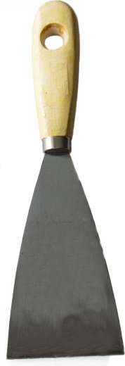 RVS wigspatel 60 mm met houten handvat