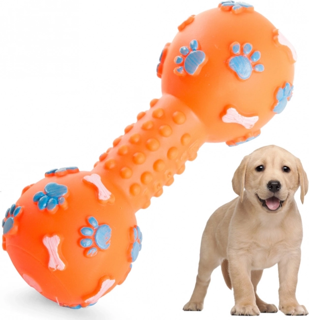 Piepend kauwspeeltje voor honden in de vorm van een halter