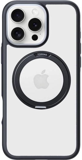 Hoesje met magnetische standaard TORRAS Ostand R Fusion voor iPhone 16 Pro Max – zwart