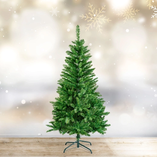 Kunstkerstboom van 150 cm van PVC, donkergroen