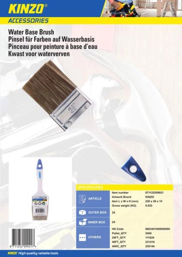 Platte kwast Kinzo 60 mm