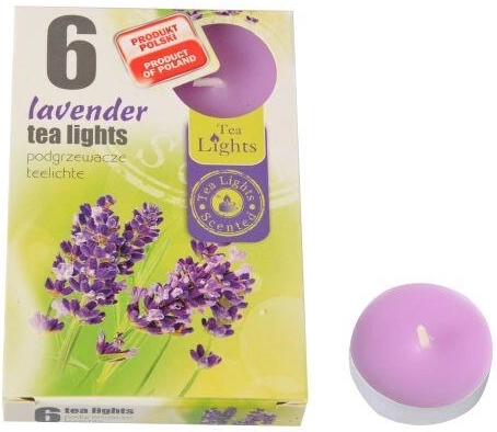 Geurende theelichten lavendel, 6 stuks