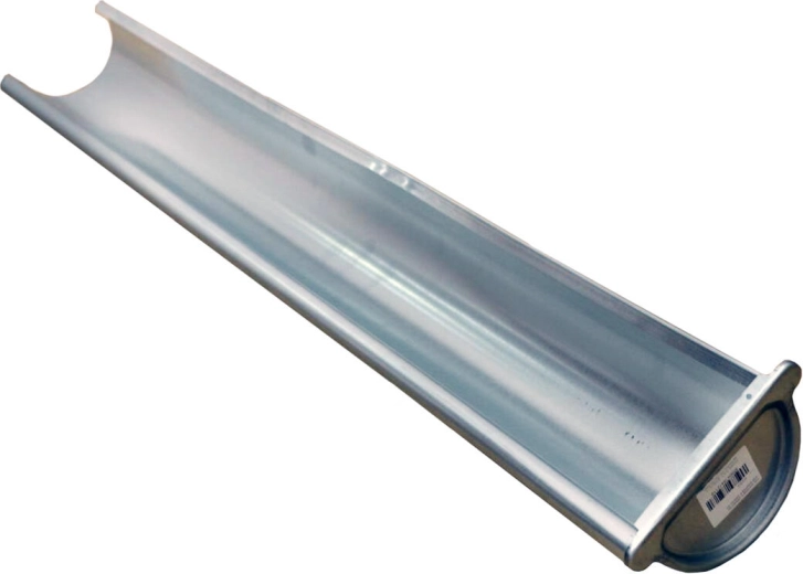 Rechter eindgoot 250 mm, 1 m, verzinkt staal