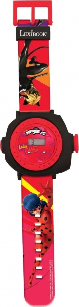 Digitale projectiehorloge voor kinderen Ladybug en Zwarte Kat