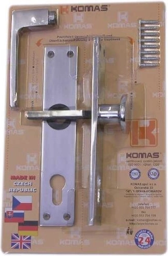 Deurbeslag met knop voor cilinderslot, aluminium