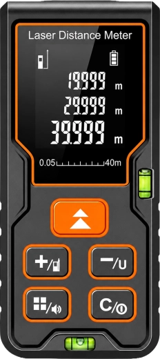 Laserafstandsmeter 40 m met digitale waterpas - 1 stuk