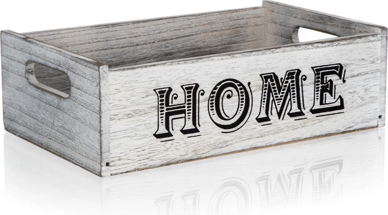 Houten decoratieve doos HOME 29 × 18 × 9 cm