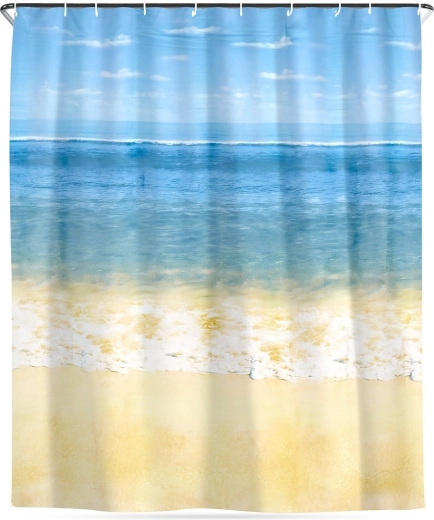 Waterdichte douchegordijn met haken Strand 180 × 180 cm