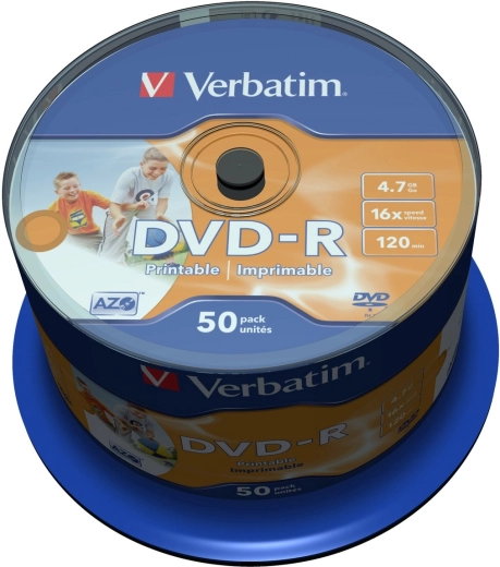 Verbatim DVD-R Wide Inkjet Printable 4,7 GB 16x - 50 stuks
