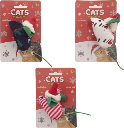 Kerstspeeltje voor katten – muis (3 varianten)