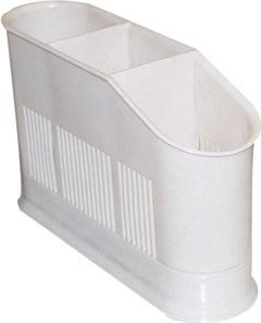 Bestekafdruiprek met 3 vakken, ovaal, mix kleuren